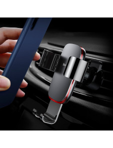 Baseus Metal Age Gravity Car Mount Phone Holder för luftuttag - Grå