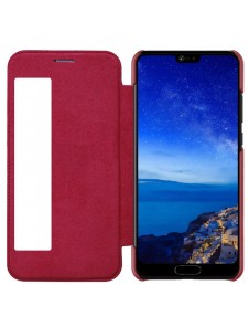 Nillkin Qin S-View Cover Vikbart Fodral Till Huawei P20 - Röd
