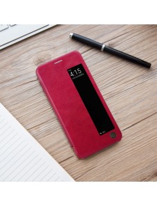 Nillkin Qin S-View Cover Vikbart Fodral Till Huawei P20 - Röd