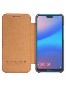 Nillkin Qin S-View Cover Vikbart Fodral Till Huawei P20 Lite - Brun
