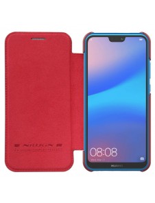 Nillkin Qin S-View Cover Vikbart Fodral Till Huawei P20 Lite - Röd