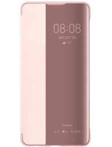 Huawei 51992862 Smart View Flip Cover Bookcase Typfall med Smart Window för Huawei P30 - Rosa