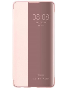 Huawei 51992862 Smart View Flip Cover Bookcase Typfall med Smart Window för Huawei P30 - Rosa