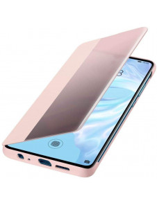Huawei 51992862 Smart View Flip Cover Bookcase Typfall med Smart Window för Huawei P30 - Rosa