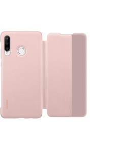 Huawei 51992862 Smart View Flip Cover Bookcase Typfall med Smart Window för Huawei P30 - Rosa