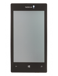 LCD-display + Touch Unit + Front Skal till Nokia Lumia 520 - Svart