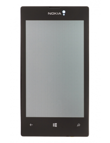 LCD-display + Touch Unit + Front Skal till Nokia Lumia 520 - Svart