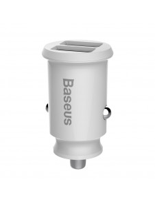 Baseus Grain Billaddare Mini Universal Smart Billaddare 2x USB 3.1A - Vit (CCALL-ML02)