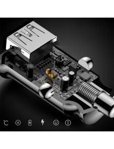 Baseus Grain Billaddare Mini Universal Smart Billaddare 2x USB 3.1A - Vit (CCALL-ML02)