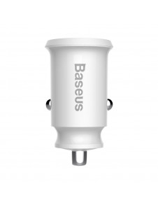 Baseus Grain Billaddare Mini Universal Smart Billaddare 2x USB 3.1A - Vit (CCALL-ML02)
