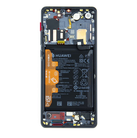 LCD-display + Touch Unit + Framsida Huawei P30 Pro - Svart (Service Pack)