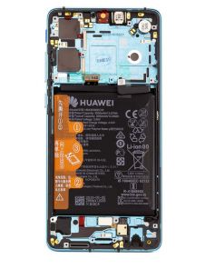 LCD-skärm + beröringsenhet + framsida Huawei P30 - Aurora blå (Service Pack)