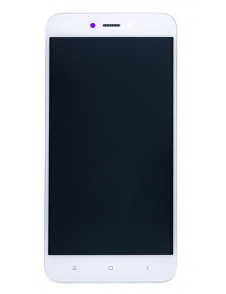 LCD-skärm + beröringsenhet + framsida för Xiaomi Redmi 5A - Vit (Service Pack)