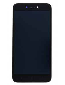 LCD-skärm + beröringsenhet + framsida för Xiaomi Redmi 5A - Svart (Service Pack)