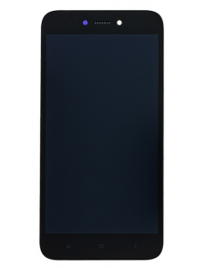 LCD-skärm + beröringsenhet + framsida för Xiaomi Redmi 5A - Svart (Service Pack)