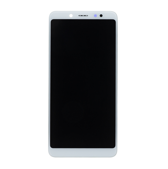LCD-skärm + beröringsenhet + framsida för Xiaomi Redmi Note 5 - Vit (Service Pack)