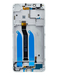 LCD-skärm Touch Unit Front Cover för Xiaomi Redmi 6 / 6A - Vit (Service Pack)