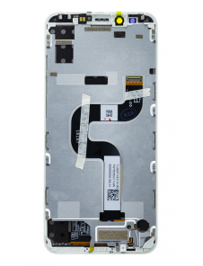 LCD-skärm + beröringsenhet + framsida för Xiaomi Mi A2 - Vit (Service Pack)