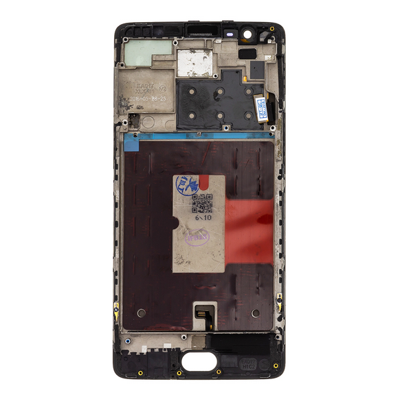 LCD-skärm + beröringsenhet + framsida för OnePlus 3