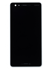Touch-enhet LCD-display + framsida Nokia 2.1 - Ljusgrå (Service Pack)