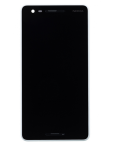 Touch-enhet LCD-display + framsida Nokia 2.1 - Ljusgrå (Service Pack)