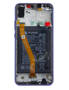 LCD-skärm + beröringsenhet + framsida Huawei Nova 3 - Lila (Service Pack)