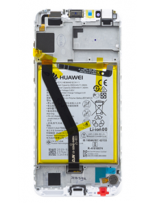 LCD-display Touch Unit Framsida Huawei Honor 7A - Vit (Service Pack)