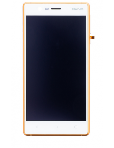 LCD-display + Touch Unit + Framsida Nokia 3 - Koppar (Service Pack)