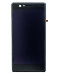 LCD-display + Touch Unit + Framsida Nokia 3 - Svart (Service Pack)