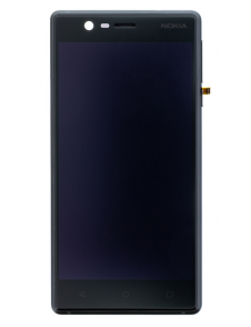 LCD-display + Touch Unit + Framsida Nokia 3 - Svart (Service Pack)