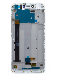 LCD-skärm + beröringsenhet + framsida för Xiaomi Redmi Note 5A - Vit (Service Pack)