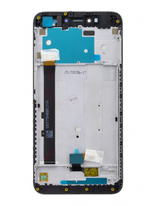 LCD-skärm + beröringsenhet + framsida för Xiaomi Redmi Note 5A - Svart (Service Pack)