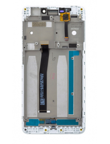 LCD-skärm + beröringsenhet + framsida för Xiaomi Redmi Note 4A - Vit (Service Pack)