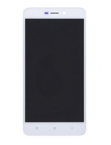 LCD-skärm + beröringsenhet + framsida för Xiaomi Redmi Note 4A - Vit (Service Pack)