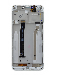 LCD-skärm + beröringsenhet + framsida för Xiaomi Redmi 4X - Vit (Service Pack)