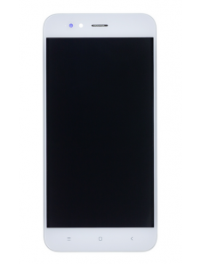 LCD-skärm + beröringsenhet + framsida för Xiaomi Mi A1 - Vit (Service Pack)