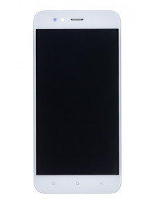 LCD-skärm + beröringsenhet + framsida för Xiaomi Mi A1 - Vit (Service Pack)