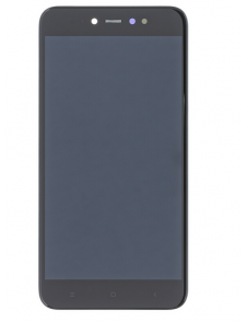 LCD-skärm + beröringsenhet + framsida för Xiaomi Redmi Note 5A Prime - Svart (Service Pack)