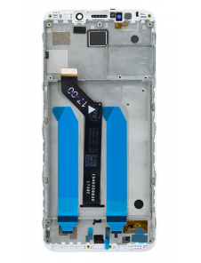LCD-skärm + beröringsenhet + framsida för Xiaomi Redmi 5 Plus - Vit (Service Pack)