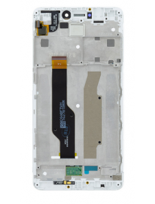LCD-skärm + beröringsenhet + framsida för Xiaomi Redmi Note 4 Global - Vit (Service Pack)