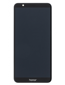 LCD-skärm + beröringsenhet + framsida Huawei Honor 7X - Svart (Service Pack)