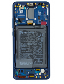 LCD-display + Touch Unit + Fram Skal Huawei Mate 10 Pro - Blå (Service Pack)