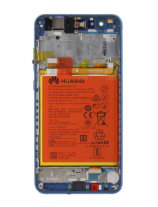 LCD-skärm Touch Unit + Front Cover Huawei Honor 10 Lite - Blå (Service Pack)