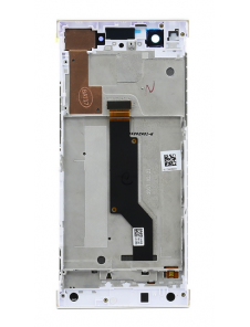 LCD-skärm + pekdon + främre skal Sony Xperia XA1 G3121 - Vit (Service Pack)