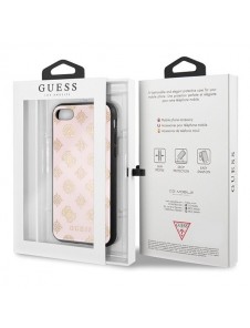 Guess hårt fodral Peony G Double Layer Glitter GUHCI8TGGPLP iPhone 7/8 - Rosa