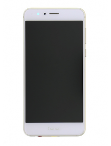 LCD Display + Touch Unit + Fram Skal Huawei Honor 8 - Vit (Service Pack)