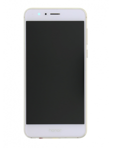 LCD Display + Touch Unit + Fram Skal Huawei Honor 8 - Vit (Service Pack)