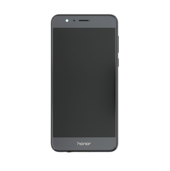 LCD Display + Touch Unit + Fram Skal Huawei Honor 8 - Svart (Service Pack)