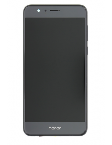 LCD Display + Touch Unit + Fram Skal Huawei Honor 8 - Svart (Service Pack)