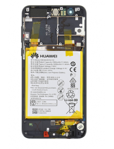 LCD Display + Touch Unit + Fram Skal Huawei Honor 8 - Svart (Service Pack)